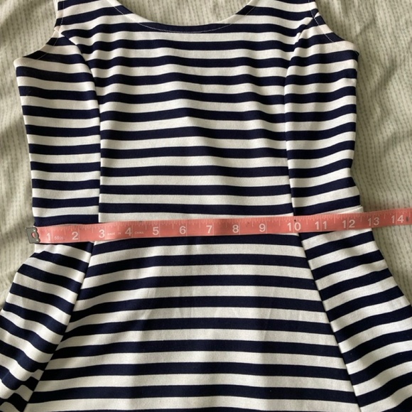H&M Divided Navy Blue and White Sized US 4 Skater Striped Dress - Picture 7 of 13